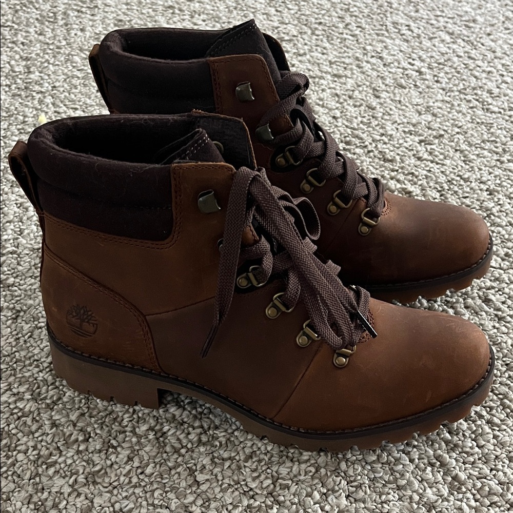 Timberland Women’s Brown Leather Lace-Up Hiking Boots